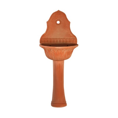 Lotus Flower Wall Fountain in Terracotta